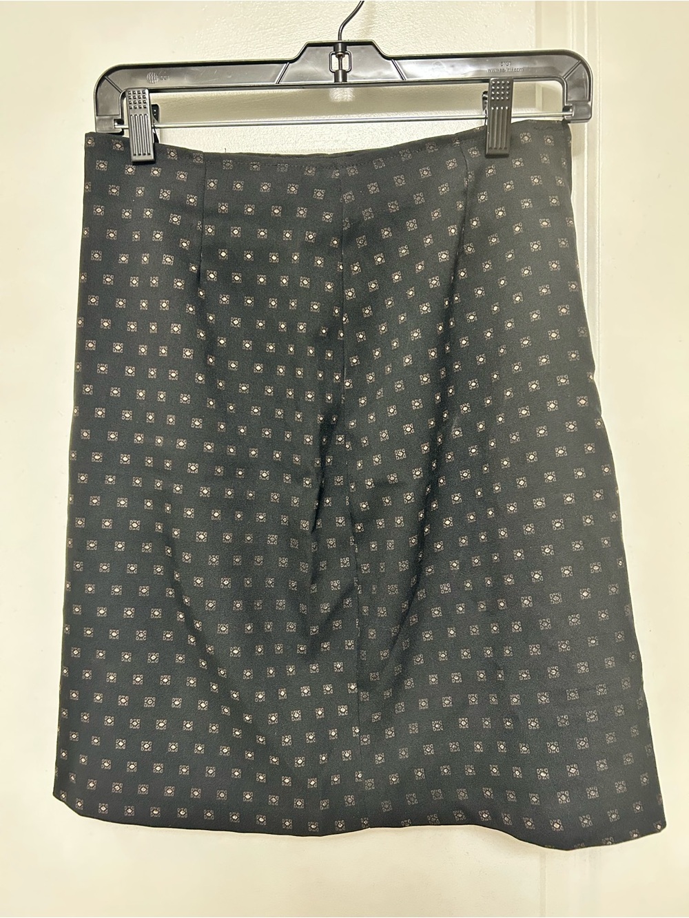 Classic Black Patterned A-Line Skirt
